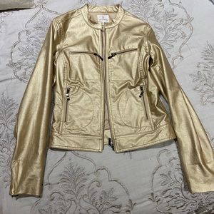 JB by Julie Brown Metallic Leather Motto Jacket